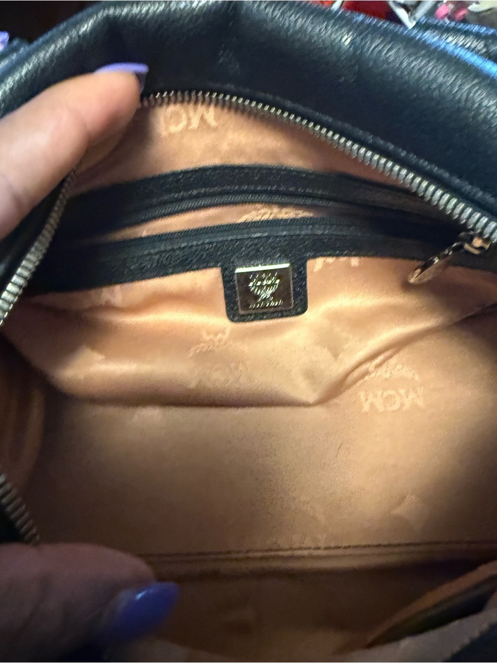 MCM Authentic Black Pebbled Leather Boston Satchel – Silver Hardware - Picture 6 of 16